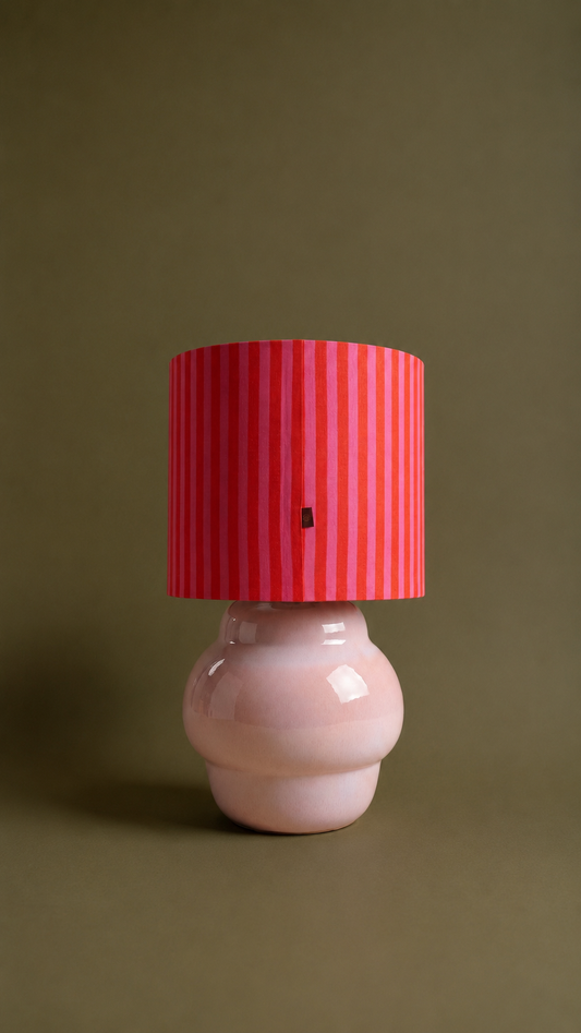 Pepa rosa + pantalla algodón rayas rosas y rojas