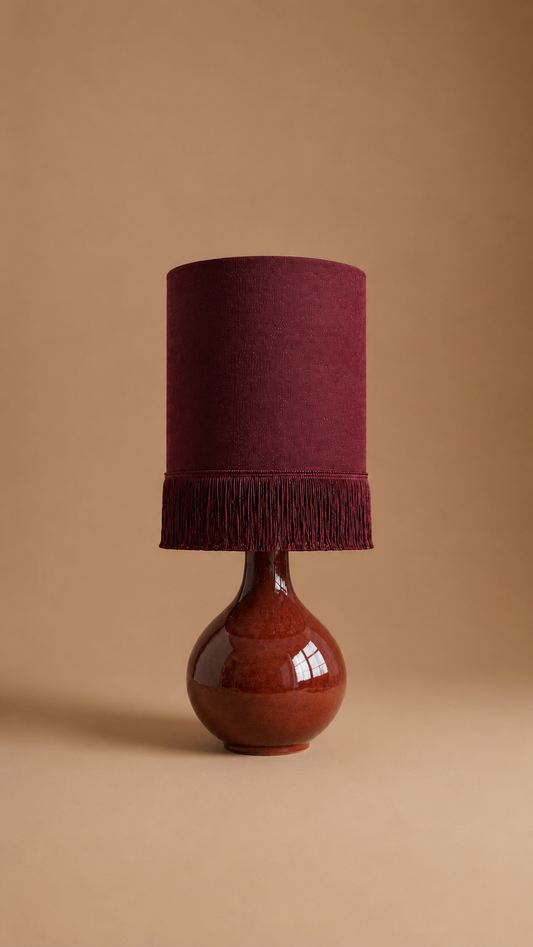Margo Marrón + Pantalla Lino Vino con Flecos