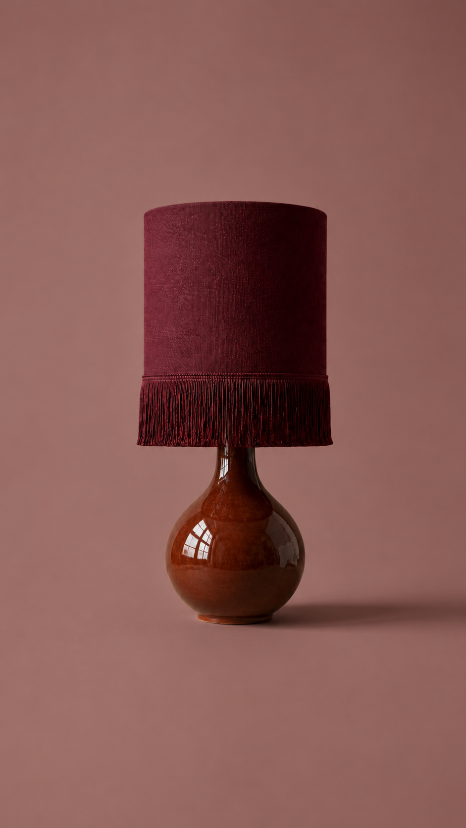 Margo Marrón + Pantalla Lino Vino con Flecos